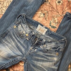 Big Star Blue Straight Leg Jeans with Vintage Look